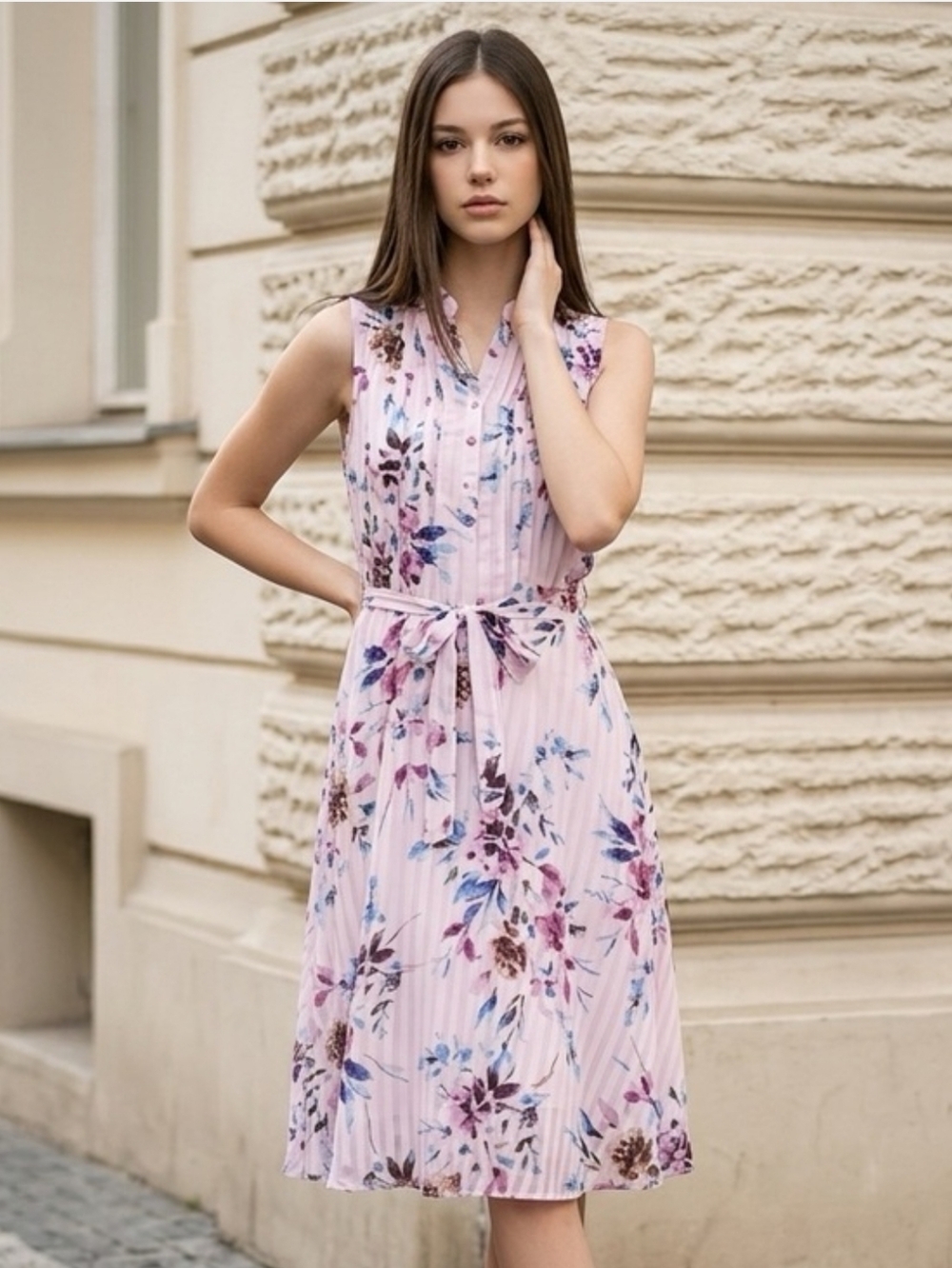 Nanette Lepore Sugar Plum Floral Pleated Fit & Flare Dress Sz 6 NWT